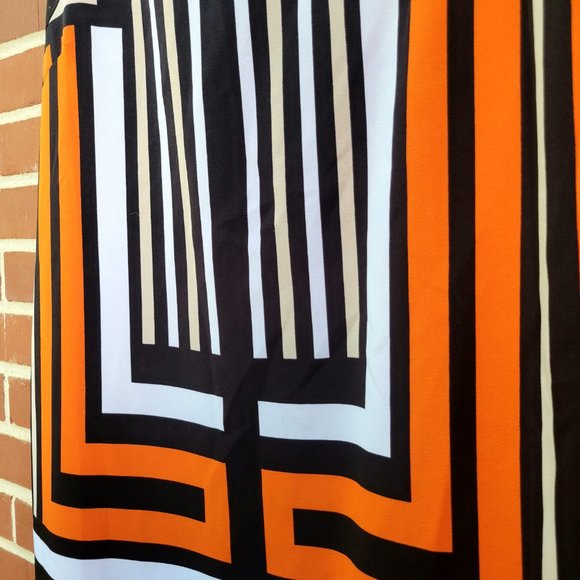 Black, Orange, White, Beige Sheath Dress - Size 14 - Picture 2 of 5